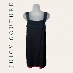 0485W. JUICY COUTURE MINI DRESS ACCORDION BLACK AND‎ PINK IN COLOR SIZE 0